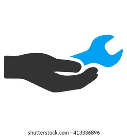 Repair Service vector icon. Style is bicolor flat icon symbol, blue and gray colors, white background.