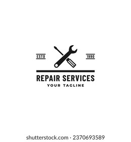 Repair services logo or Repair services sign vector isolated. Best Repair services icon for apps, websites, design element, and more about Repair services.