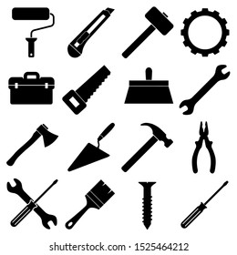 Repair set icon, logo isolated on white background