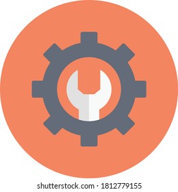 icono de configuración de vector de color plano 