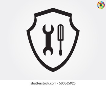 repair, shield, badge, vector illustration eps10