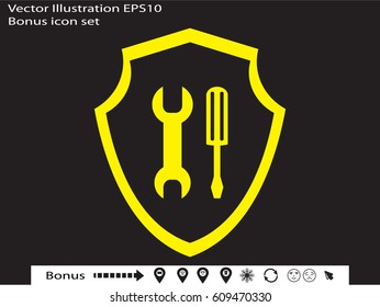 repair, shield, badge, vector illustration eps10