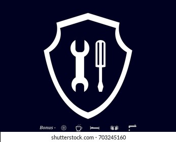 repair, shield, badge, vector illustration eps10