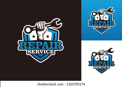 Repair Shield Logo Template Design Vector, Emblem, Design Concept, Creative Symbol, Icon