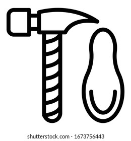 Repair shoe hammer icon. Outline repair shoe hammer vector icon for web design isolated on white background