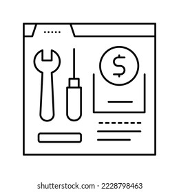 repair shop department line icon vector. repair shop department sign. isolated contour symbol black illustration