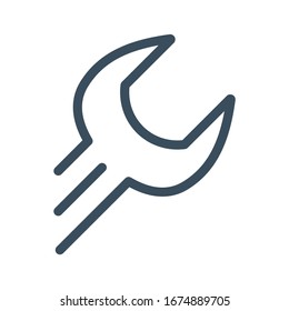 Repair shop icon. Line Wrench or spanner icon. Repair service or maintenance concept. Maintenance logo or icon. Vector illustration