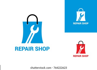 Repair Shoping Logo Template Design