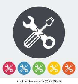Repair. Single flat icon on the circle. Vector illustration.