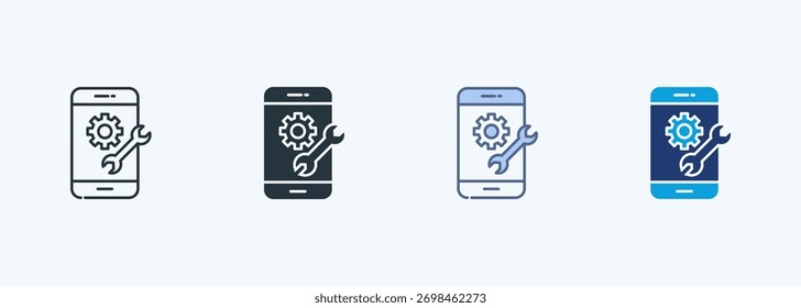 Smartphone-Symbolsammlung mit mehreren Stilen reparieren