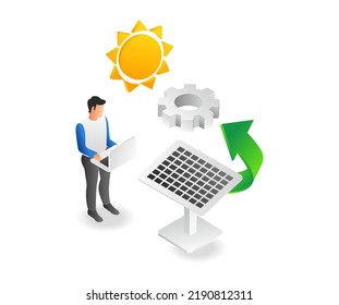 Reparatur von Solarpaneelen mit Computer