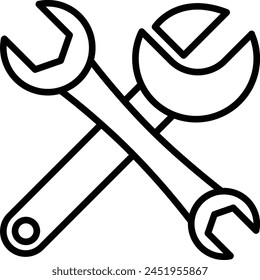 Repair Spanner outline icon vector illustration