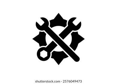 repair spanner symbol art vector illustration