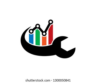 Repair Stats Logo Template, Icon, Symbol - Vector