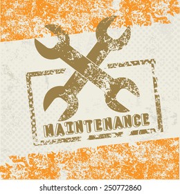Repair symbol on old paper,grunge vector