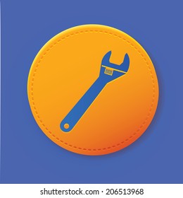 Repair symbol on yellow button,vector