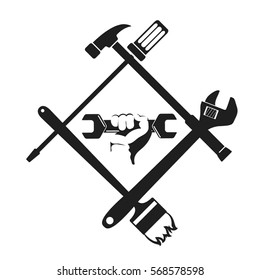 Repair symbol with the tool, wrench in hand