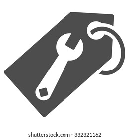 Repair Tag vector icon. Style is flat symbol, gray color, rounded angles, white background.