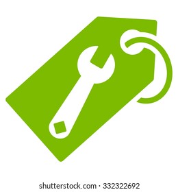 Repair Tag vector icon. Style is flat symbol, eco green color, rounded angles, white background.
