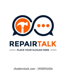 Repair talk vector logo template. This design use chat symbol. Suitable for repair business.