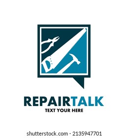Repair talk vector logo template. This design use chat symbol. Suitable for repair business.