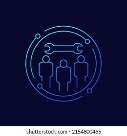 repair team icon, linear design