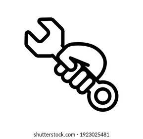 Repair, technical support icon. Sign in outline design. Vector illustration, clip art.