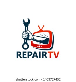 Repair Television Logo Template Design Vector, Emblem, Design Concept, Creative Symbol, Icon