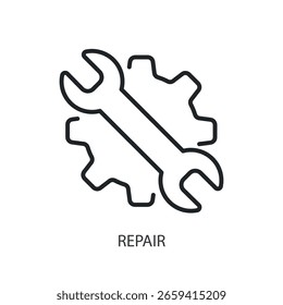 Reparar ícones de vetor de linha fina.