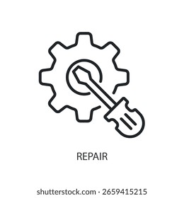 Reparar ícones de vetor de linha fina.