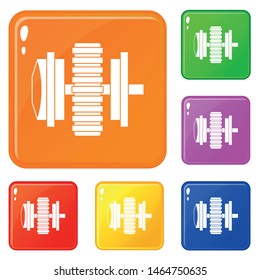 Repair thing icons set collection vector 6 color isolated on white background