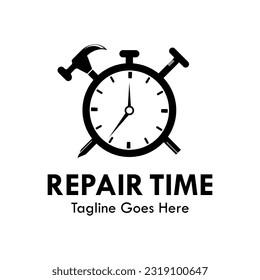 Ilustración del logotipo de diseño de tiempo de reparación