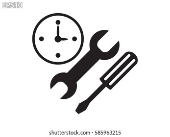 repair time, icon, vector illustration eps10