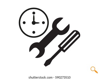 repair time, icon, vector illustration eps10