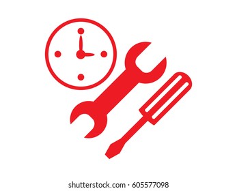 repair time, icon, vector illustration eps10
