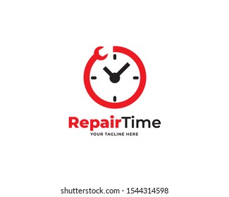 Repair Time Logo Template Time Logo Stock Vector (Royalty Free ...