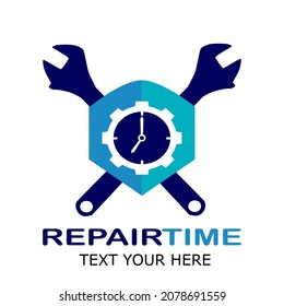 repair time vector logo template illustration.This logo suitable for business