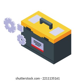 Repair Tool Box Icon Isometric Vector. Laptop Service. Fix Mobile