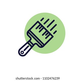 Repair tool, brush tool, construction element vector line icon 