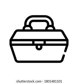 vector de icono de la línea de mayúsculas y minúsculas de la herramienta de reparación. signo de caso de herramienta de reparación. símbolo de contorno aislado ilustración negra