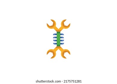 Repair Tool Colored Monoline Logo Vector