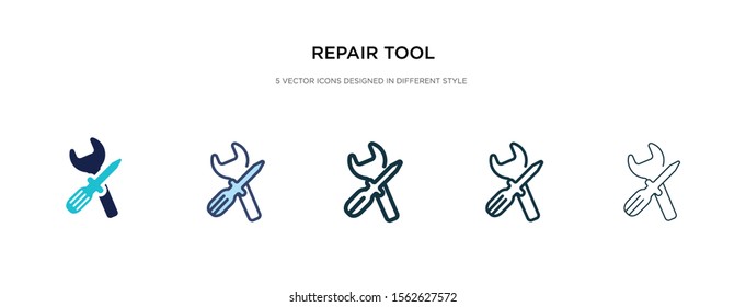 repair tool icon in different style vector illustration. two colored and black repair tool vector icons designed in filled, outline, line and stroke style can be used for web, mobile, ui