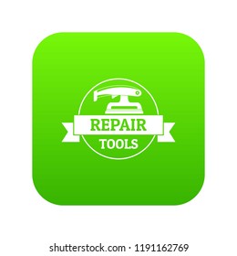 Repair tool icon green vector isolated on white background