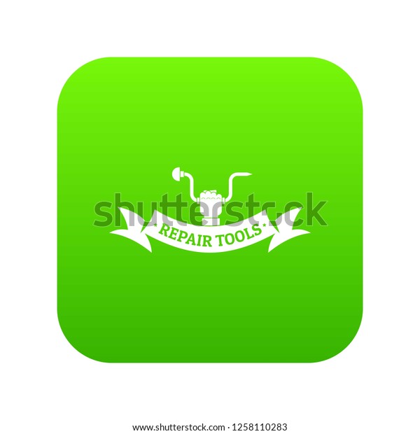Repair tool icon green vector isolated on\
white background