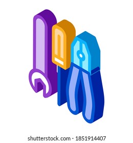 repair tool icon vector. isometric repair tool sign. color isolated symbol illustration