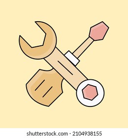 Un vector de icono de herramienta de reparación. Herramientas símbolo de ico aislado