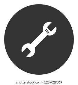 Repair tool icon. Wrench sign. Toolkit icon. Spanner icon. Engineer work tools vector sign. Mechanic tools sign.  EPS 10 flat symbol. Round icon design