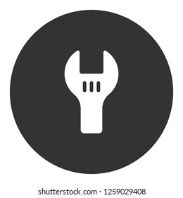 Repair tool icon. Wrench sign. Toolkit icon. Spanner icon. Engineer work tools vector sign. Mechanic tools sign.  EPS 10 flat symbol. Round icon design