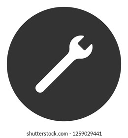 Repair tool icon. Wrench sign. Toolkit icon. Spanner icon. Engineer work tools vector sign. Mechanic tools sign.  EPS 10 flat symbol. Round icon design