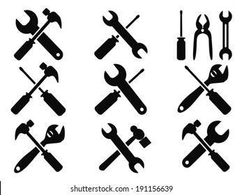 repair tool icons set